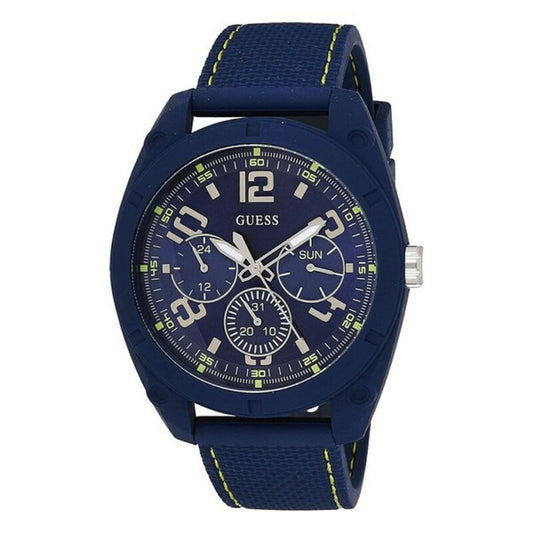 Men's Watch Guess W1256G3 Ø 46 mm with Blue Rubber Strap