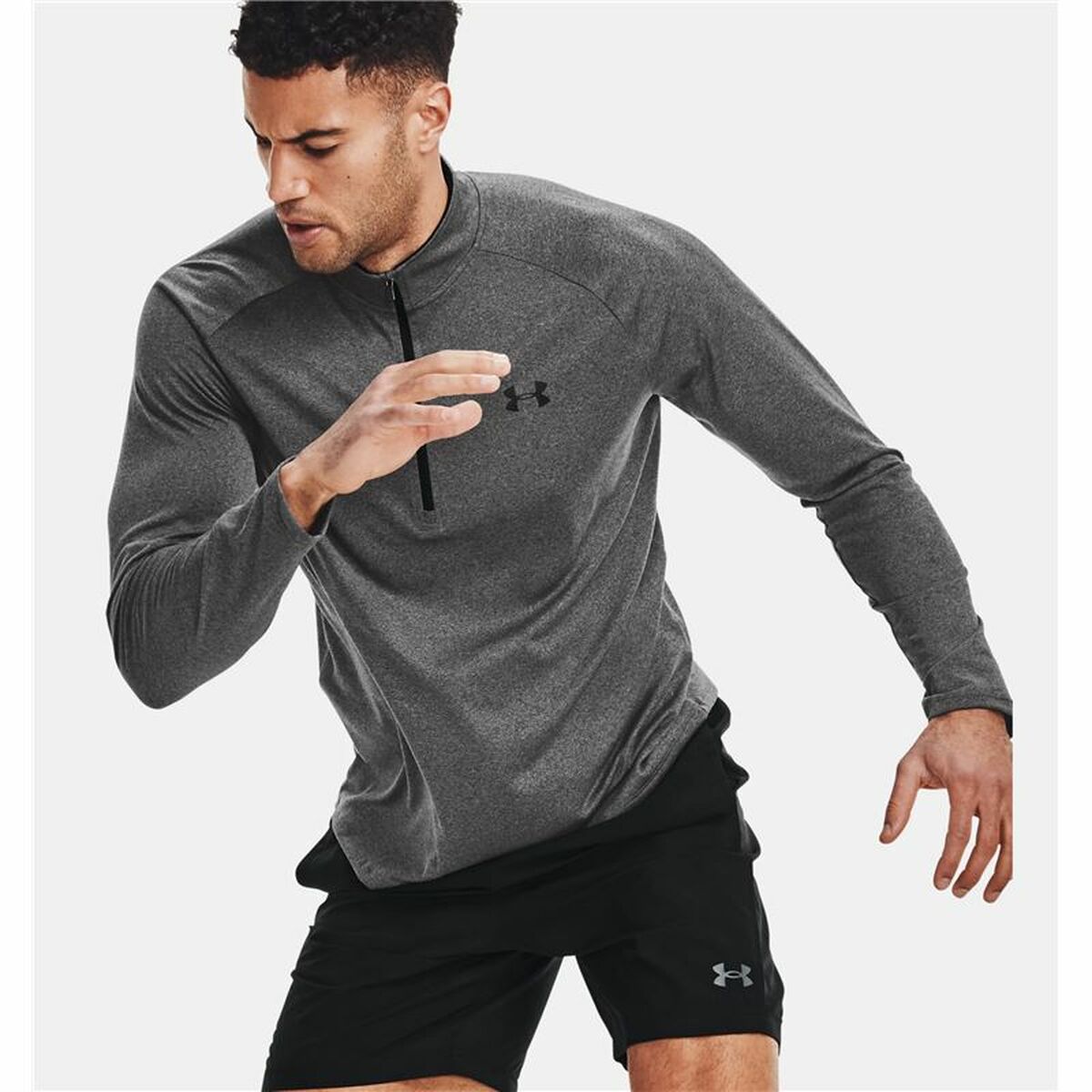 Men’s Long Sleeve T-Shirt Under Armour Tech ½ Zip Dark Grey