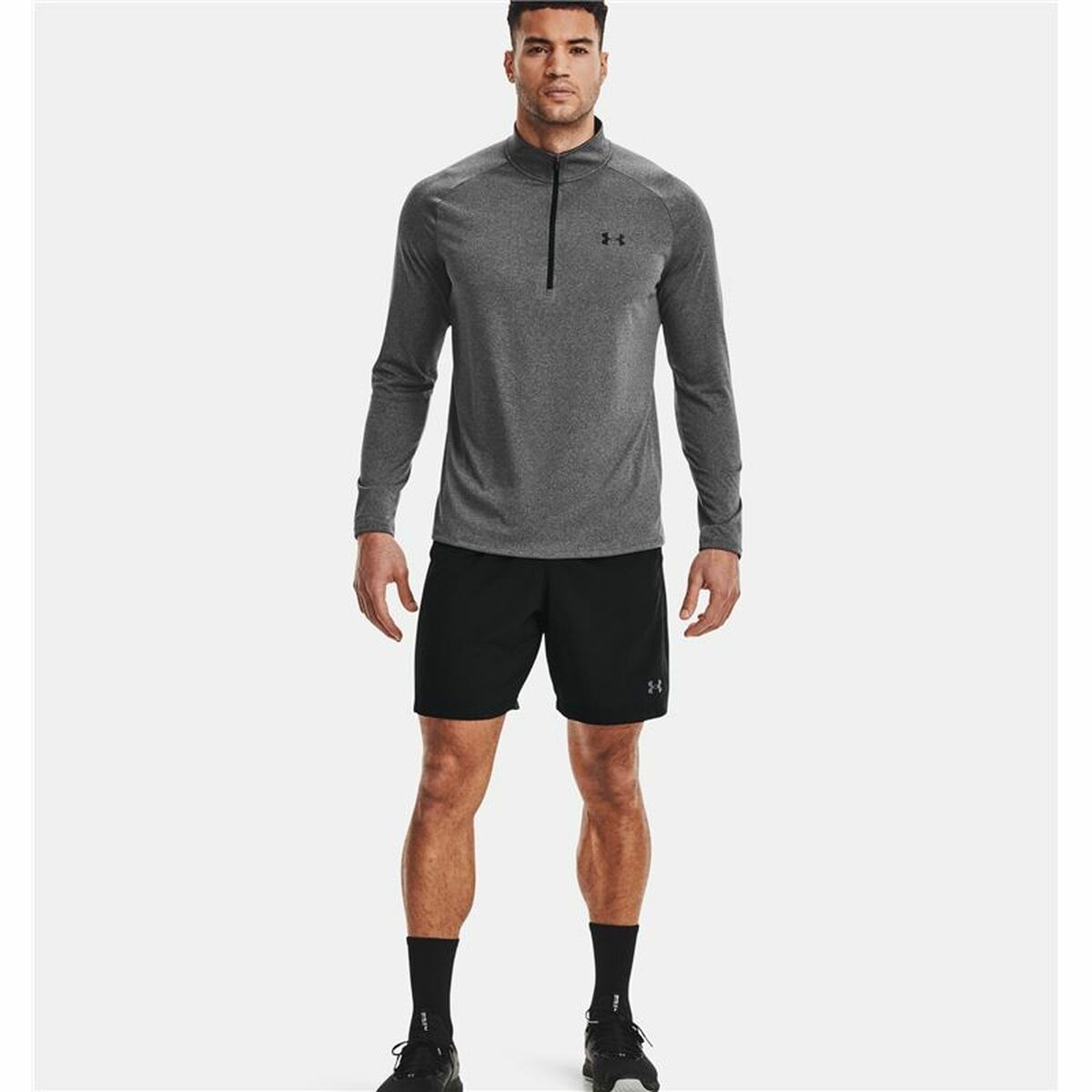 Men’s Long Sleeve T-Shirt Under Armour Tech ½ Zip Dark Grey