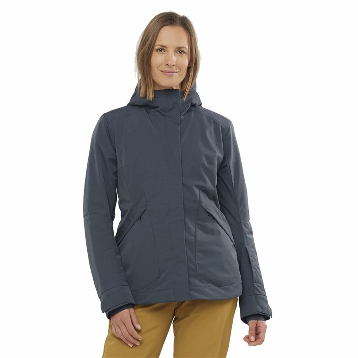 Ski Jacket Salomon Snow Rebel Lady Grey for Active Women