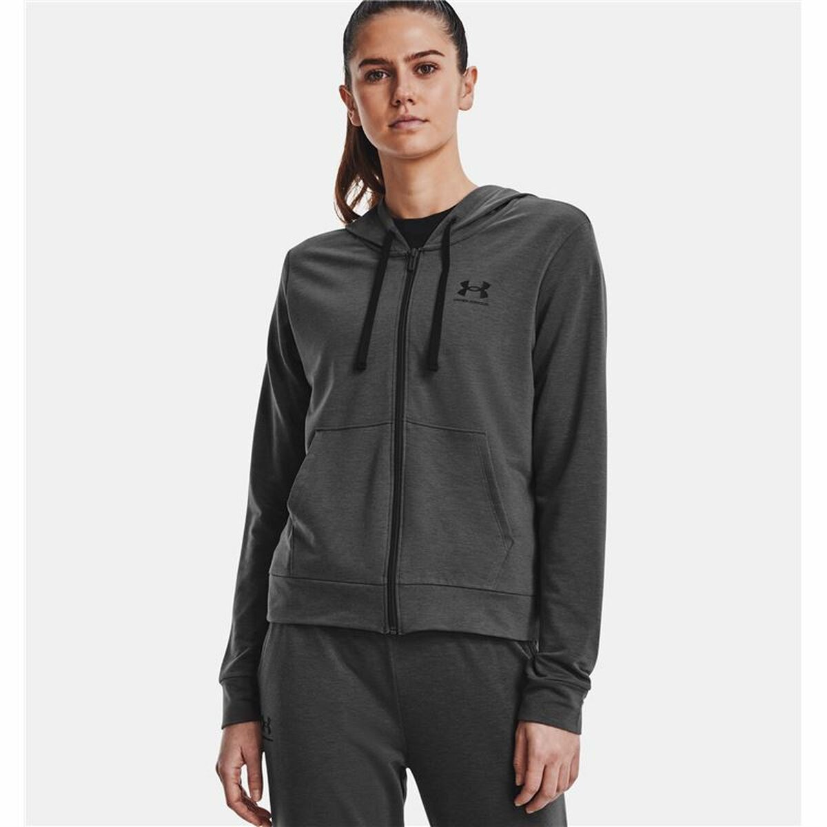 Women’s Hoodie Under Armour Rival Terry FZ Dark Grey