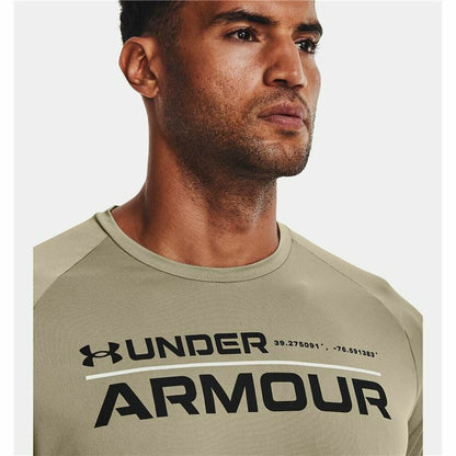 Short Sleeve T-Shirt Under Armour Wordmark Green for Men