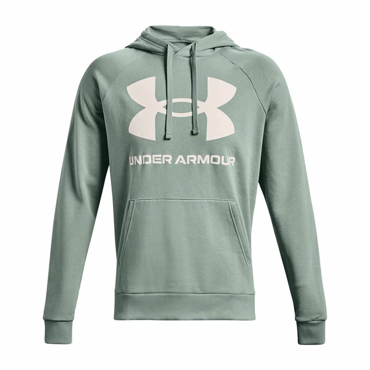 Men’s Hoodie Under Armour Rival Big Logo Green Cotton Blend