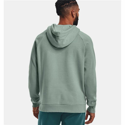 Men’s Hoodie Under Armour Rival Big Logo Green Cotton Blend