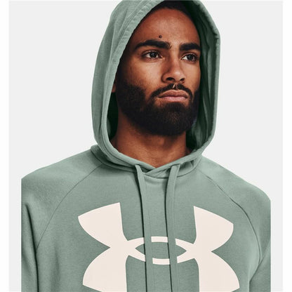 Men’s Hoodie Under Armour Rival Big Logo Green Cotton Blend