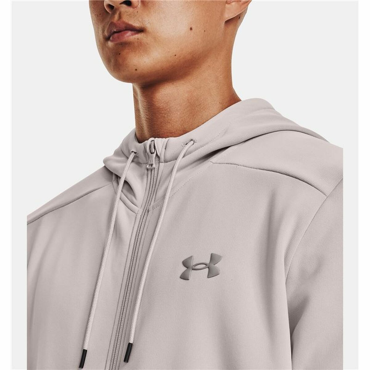 Men's Sports Jacket Under Armour Rival Light Grey Hooded