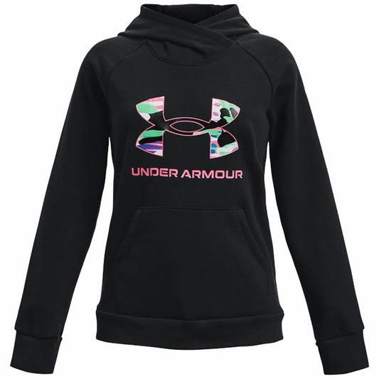 Girls' Hooded Sweatshirt Under Armour Rival Black Logo