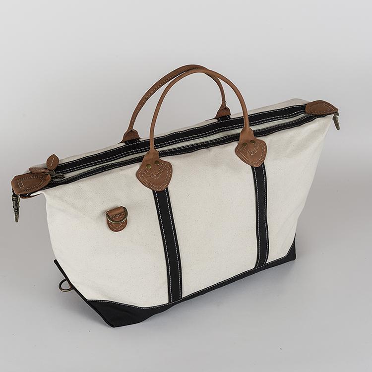 Stylish Weekender Duffel with Leather Trim and Personalization