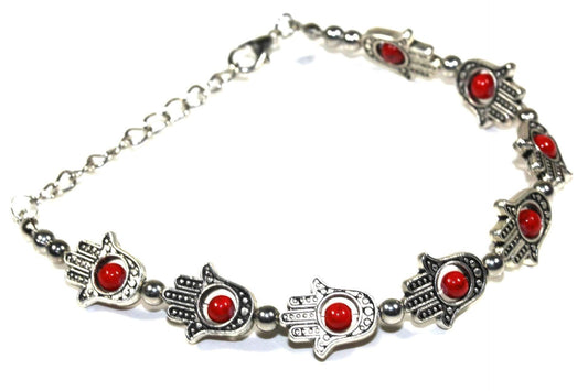 Hamsa Hands & Vibrant Bead Bracelet - Stylemz