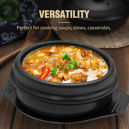 Heat-Resistant Ceramic Bibimbap Bowl for Outdoor Cooking