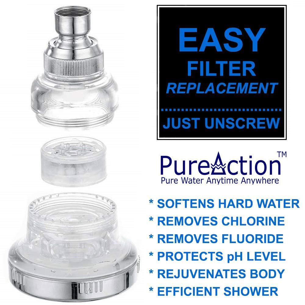 PureAction Water Softener Shower Head Filter for Hard Water Chlorine