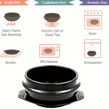 Heat-Resistant Ceramic Bibimbap Bowl for Outdoor Cooking