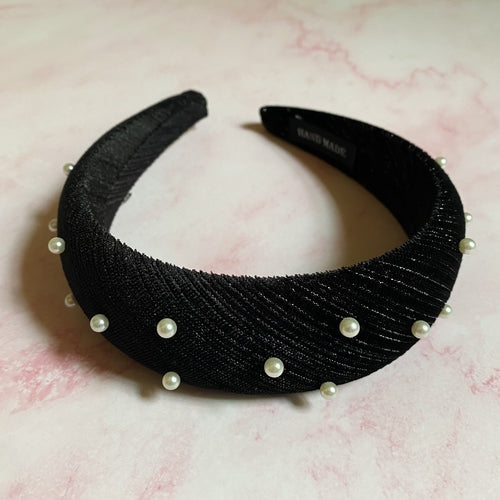 Silky Velvet Pearl Headband for Elegant Style and Comfort