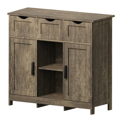 Storage Cabinets Wooden Floor Cabinet with Drawers and Shelves