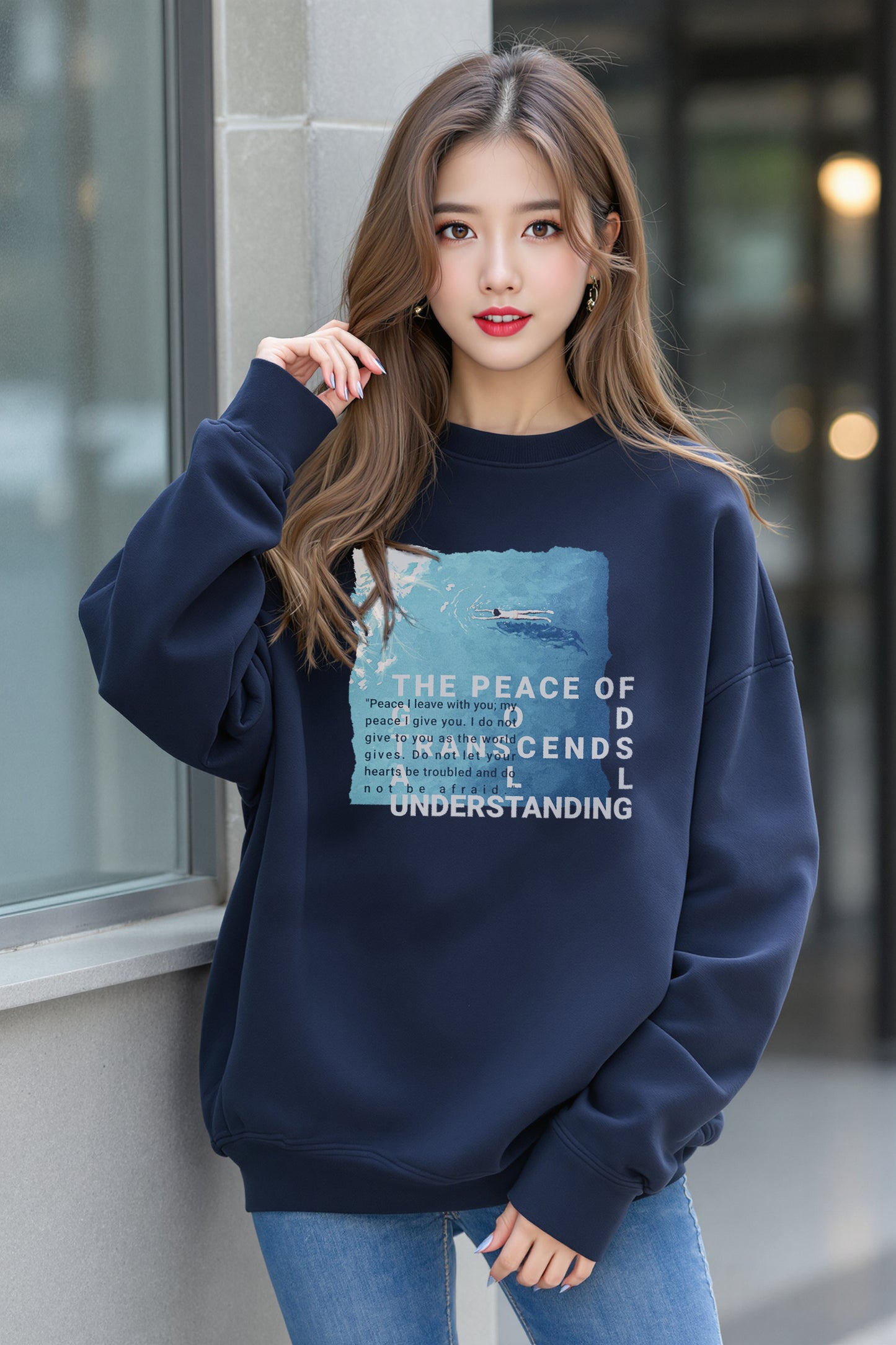 Long-sleeve - The Peace Of God Unisex Premium Sweatshirt  - Korea  - StyleMZ