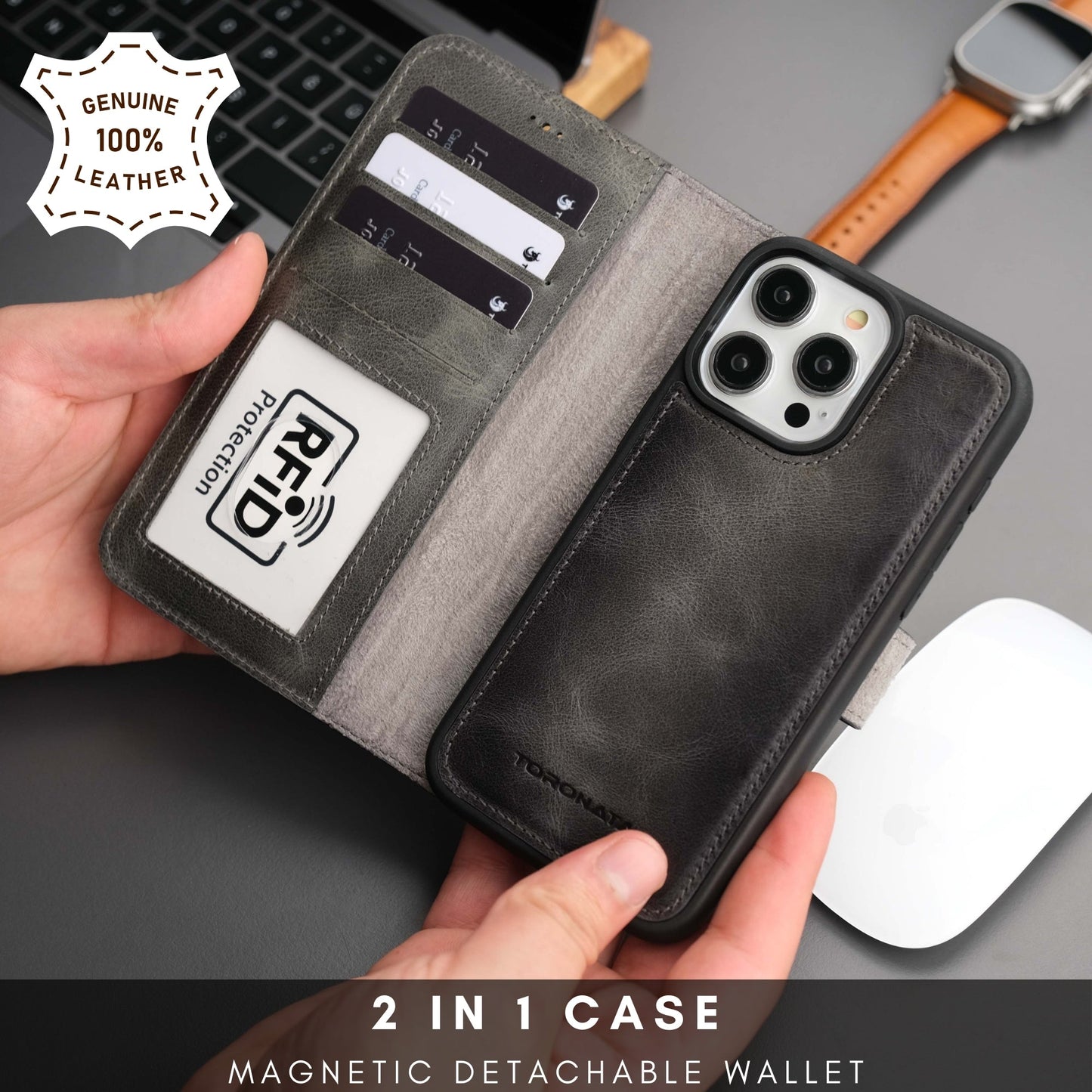 Casper iPhone 16 Pro Max Wallet Case Leather MagSafe Cover