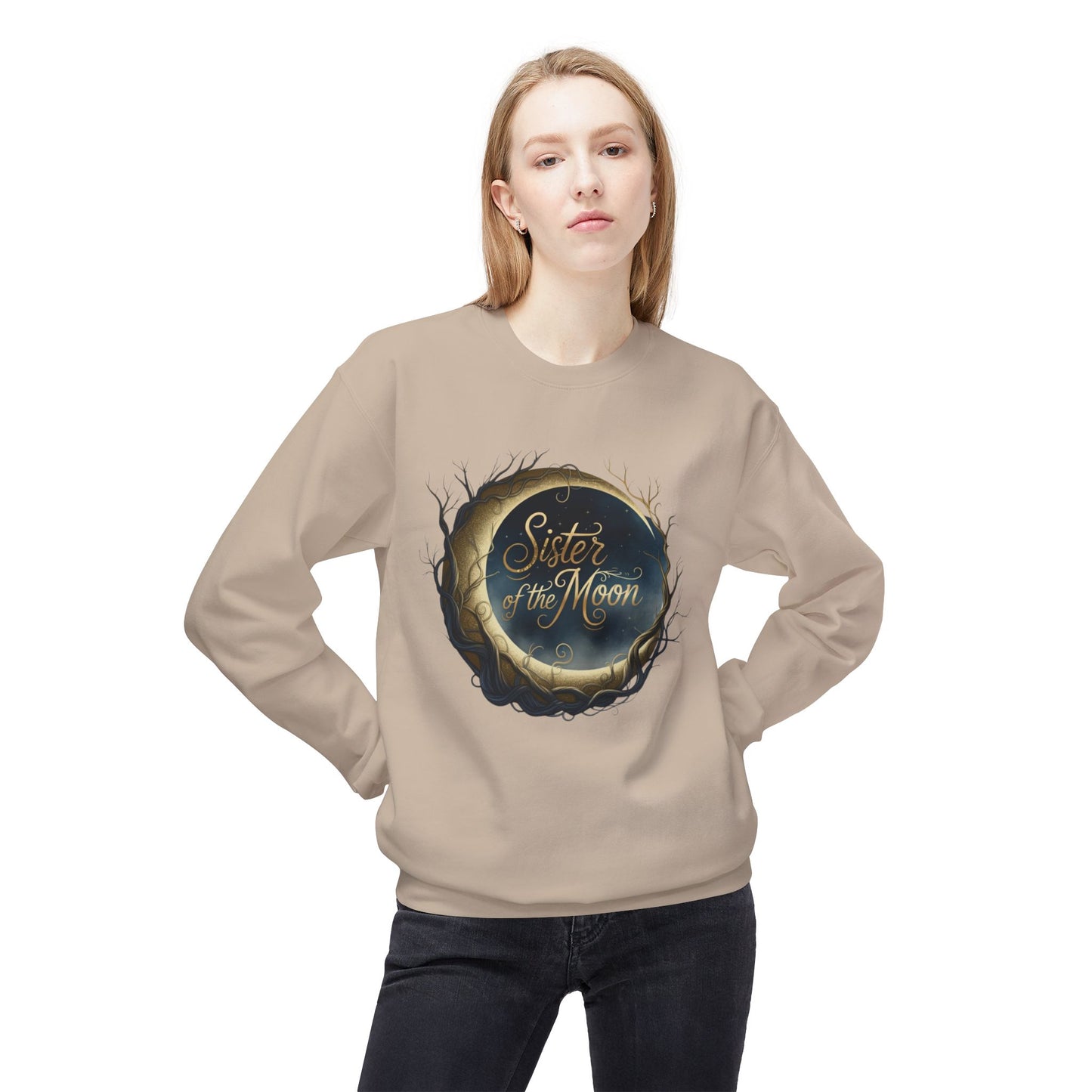 Sister of the moon Unisex Midweight Softstyle Fleece Crewneck Sweatshirt - StyleMZ