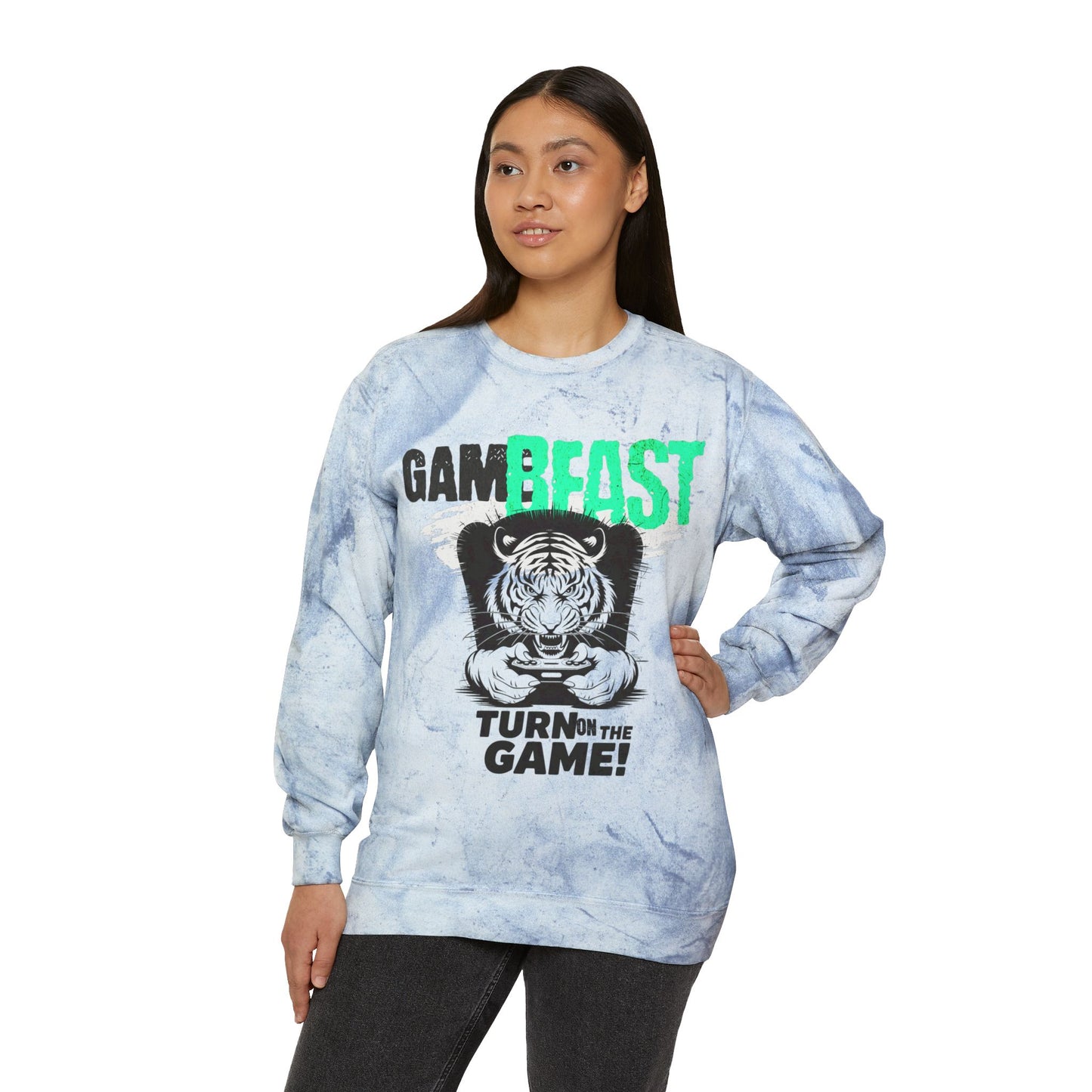 Korea -  Game Beast Unisex Color Blast Crewneck Sweatshirt  - StyleMZ