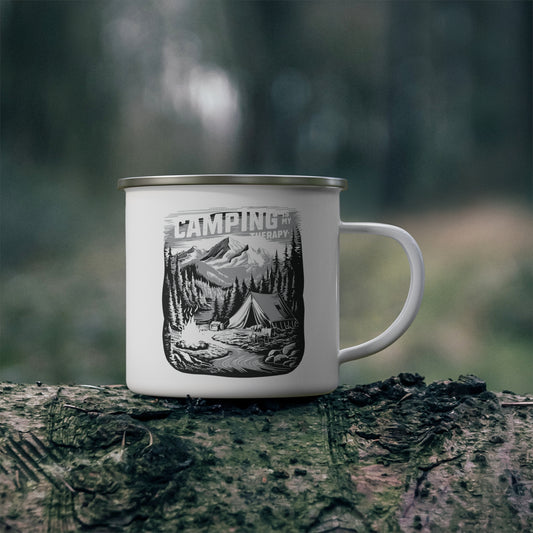 Korea - Camping is my therapy Enamel Camping Mug - StyleMZ - Stylemz