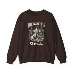 Sudadera unisex con cuello redondo y mezcla pesada Life is better - Corea - StyleMZ 