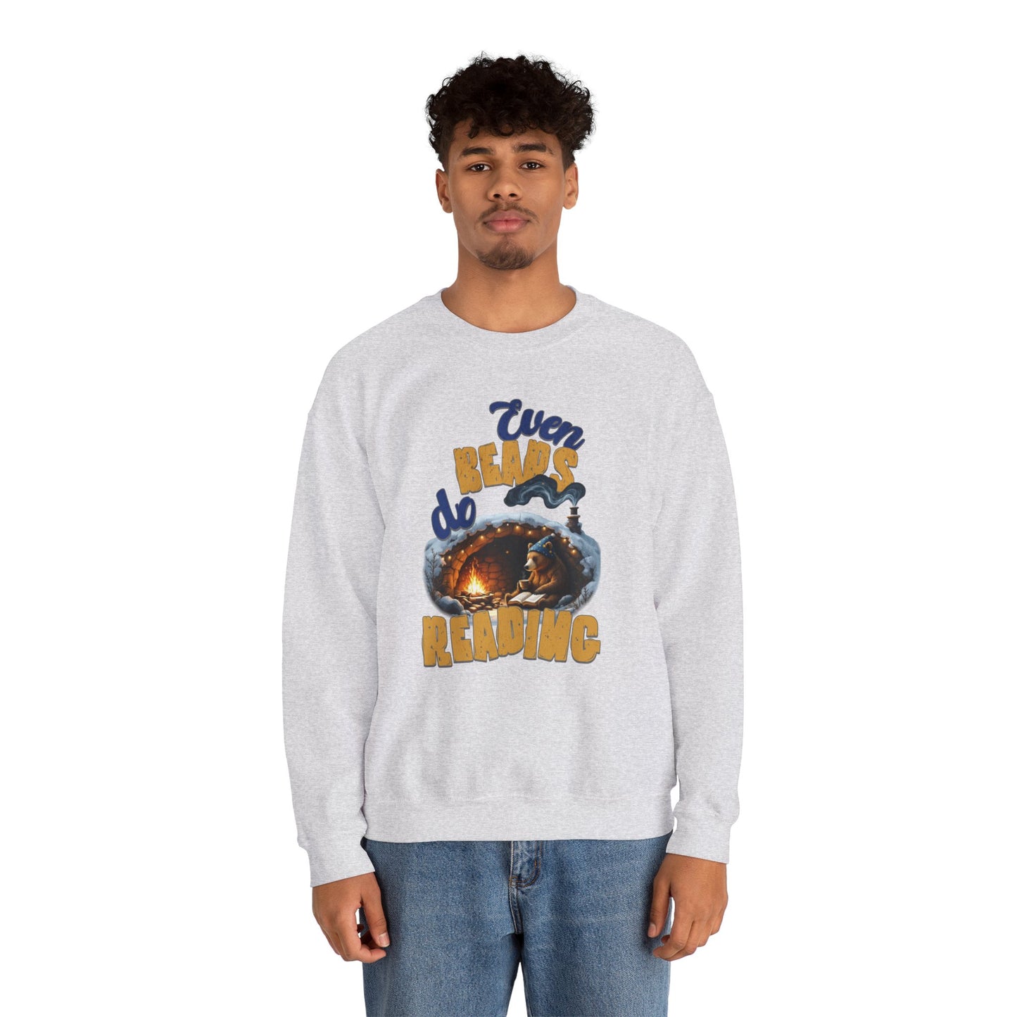 Even bears do reading Unisex Heavy Blend™ Crewneck Sweatshirt - StyleMZ