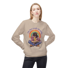 Korea -  The boy reads the bible Unisex Midweight Softstyle Fleece Crewneck Sweatshirt  - StyleMZ