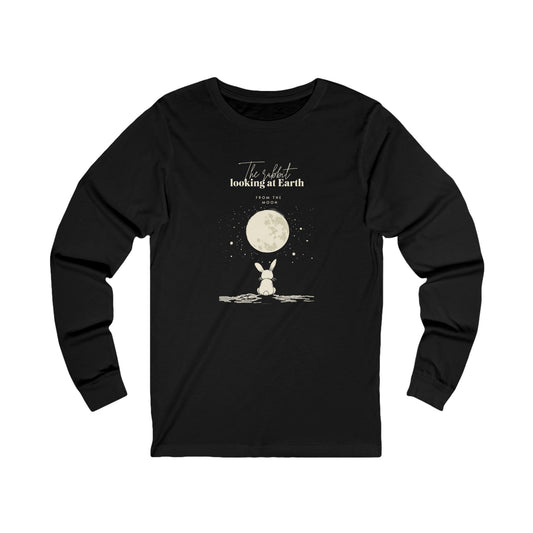 Korea -  The rabbit looking at Earth from the moon Unisex Jersey Long Sleeve Tee  - StyleMZ