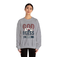 StyleMZ - Sudadera unisex con cuello redondo Heavy Blend™ de God bless Korea - StyleMZ 