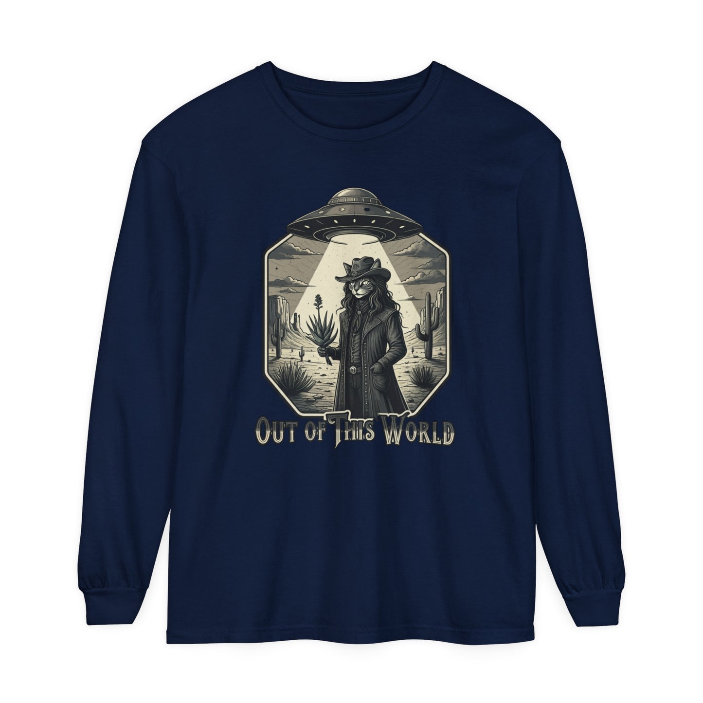 Korea -  Out of this world Unisex Garment-dyed Long Sleeve T-Shirt  - StyleMZ