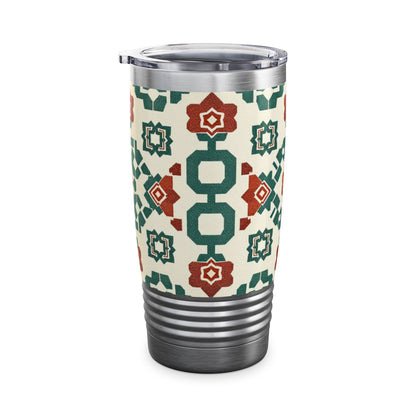 Traditional Korean Geometric Patterns Ringneck Tumbler, 20oz - StyleMZ