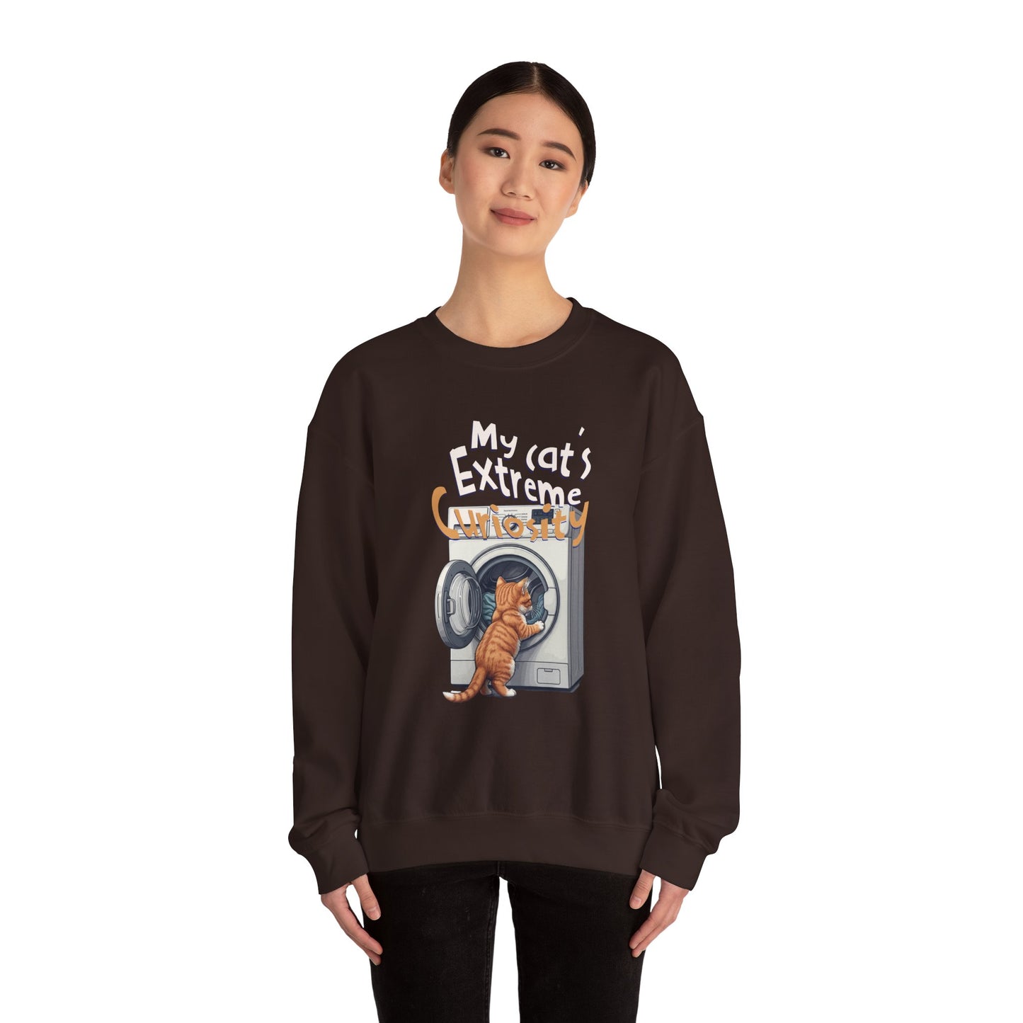 My cat's extreme curiosity Unisex Heavy Blend™ Crewneck Sweatshirt - StyleMZ