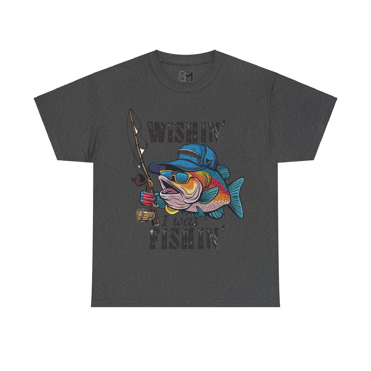 Whishing I was fishing Unisex Heavy Cotton Tee - StyleMZ