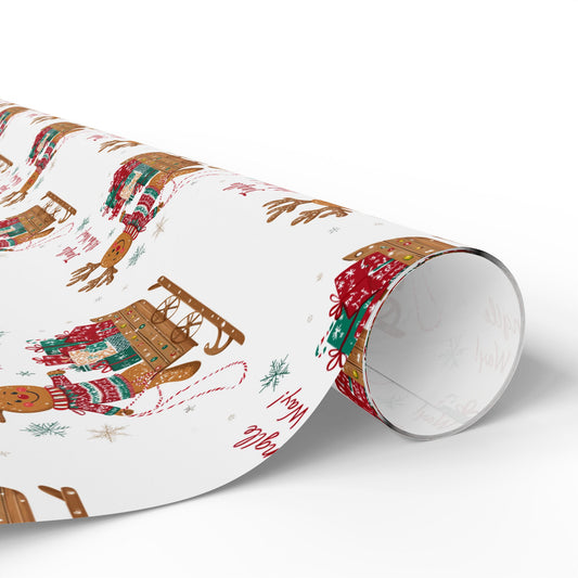 StyleMZ -  The Gingerbread Man's Love for Sleds Wrapping Papers  - StyleMZ