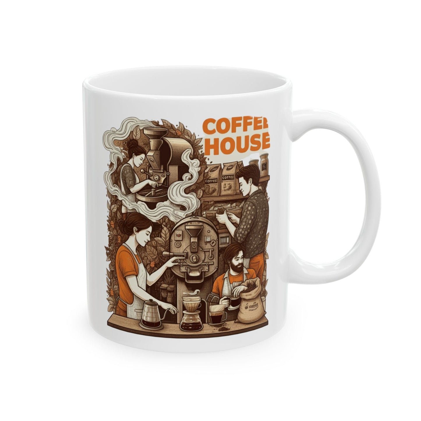 Coffee House Ceramic Mug, (11oz, 15oz) - StyleMZ