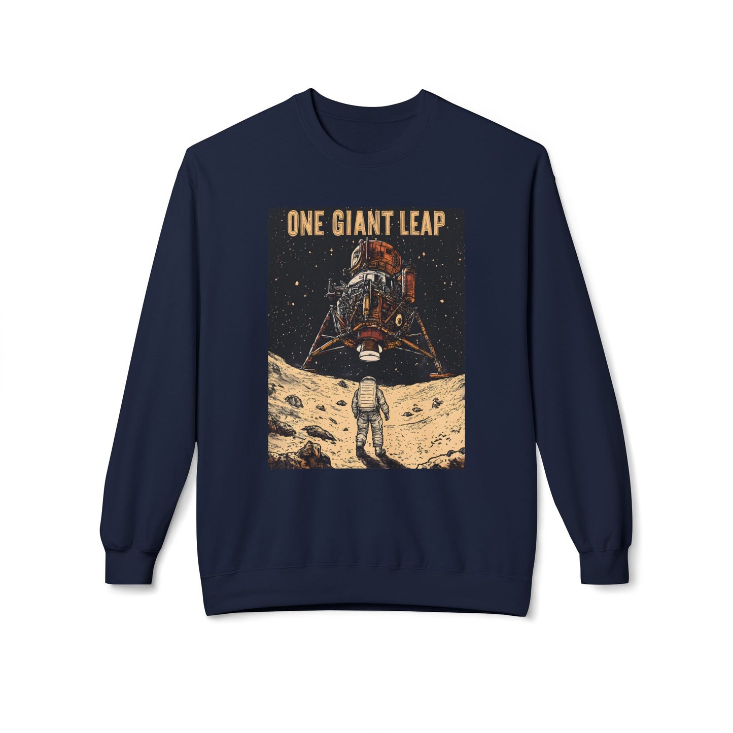 Korea -  One giant leap Unisex Midweight Softstyle Fleece Crewneck Sweatshirt  - StyleMZ