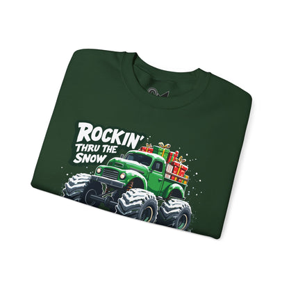 ROCKIN' THRU THE SNOW Unisex Heavy Blend™ Crewneck Sweatshirt - StyleMZ