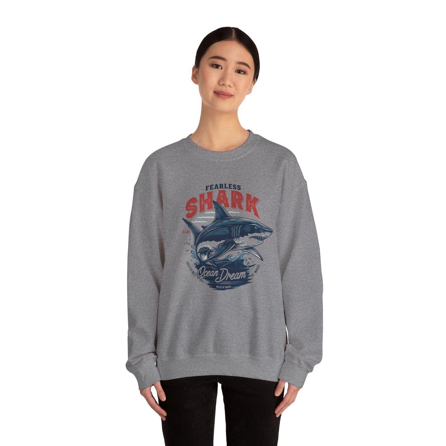 Fearless shark Unisex Heavy Blend™ Crewneck Sweatshirt - StyleMZ