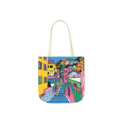 Korea -  The hillside village in Korea Canvas Tote Bag, 5-Color Straps  - StyleMZ