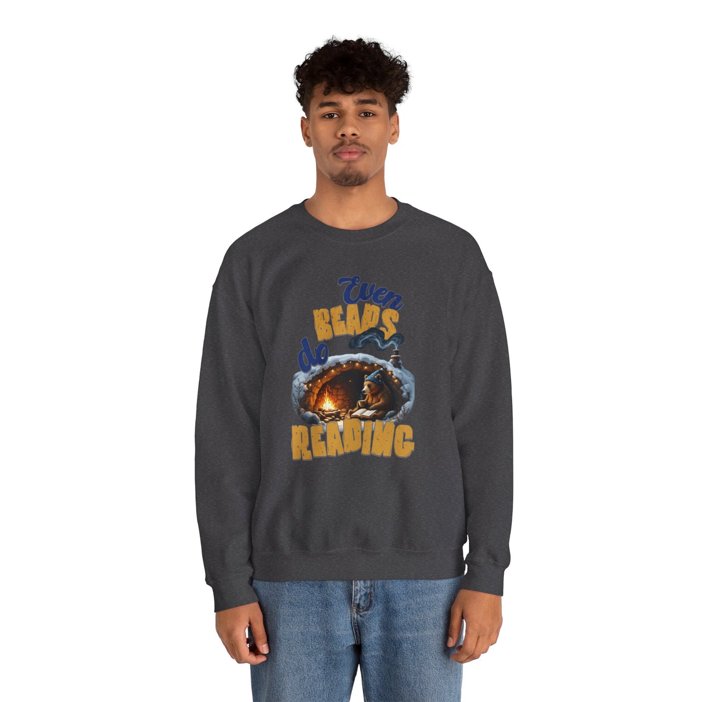 Even bears do reading Unisex Heavy Blend™ Crewneck Sweatshirt - StyleMZ - Stylemz