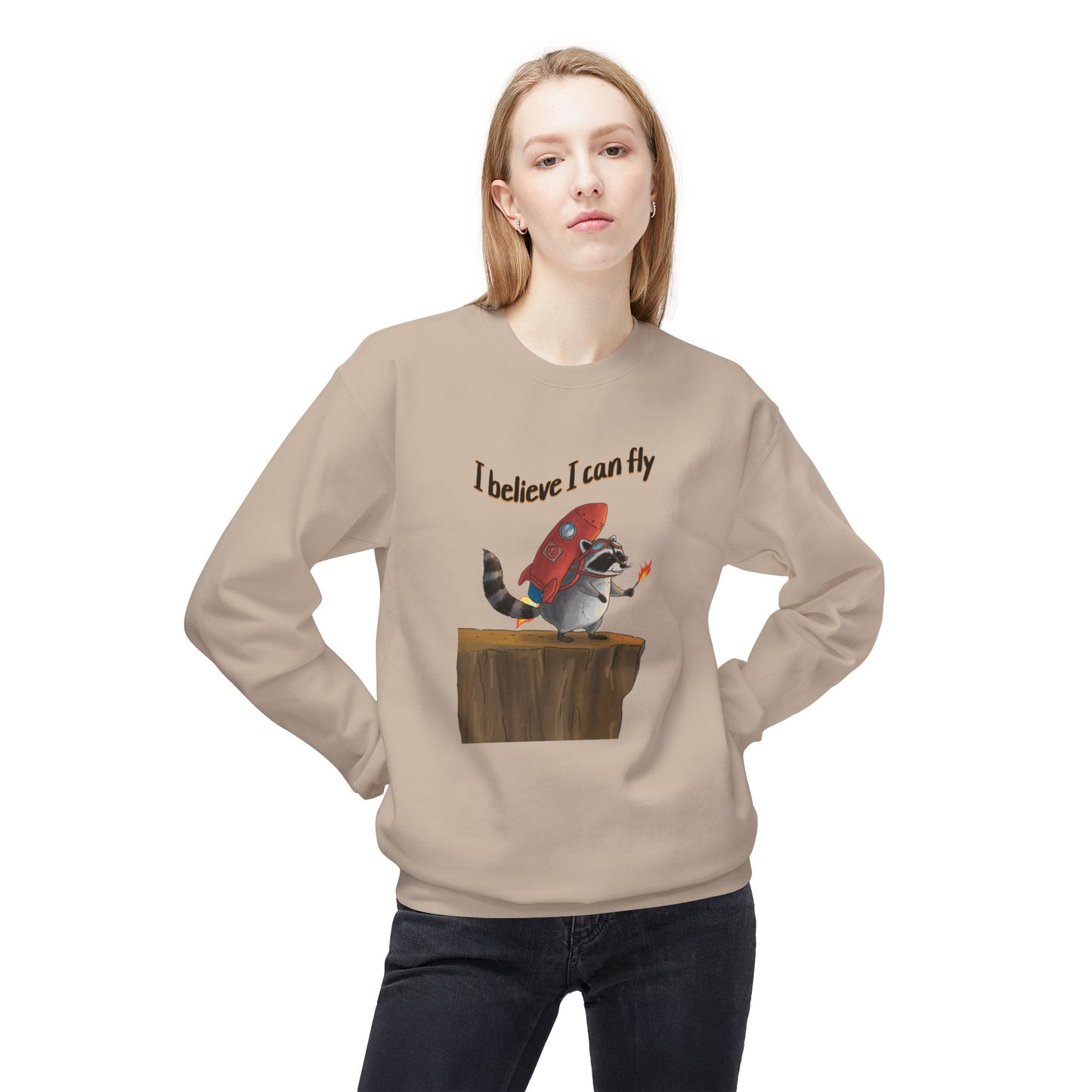 I believe I can fly Unisex Midweight Softstyle Fleece Crewneck Sweatshirt - StyleMZ