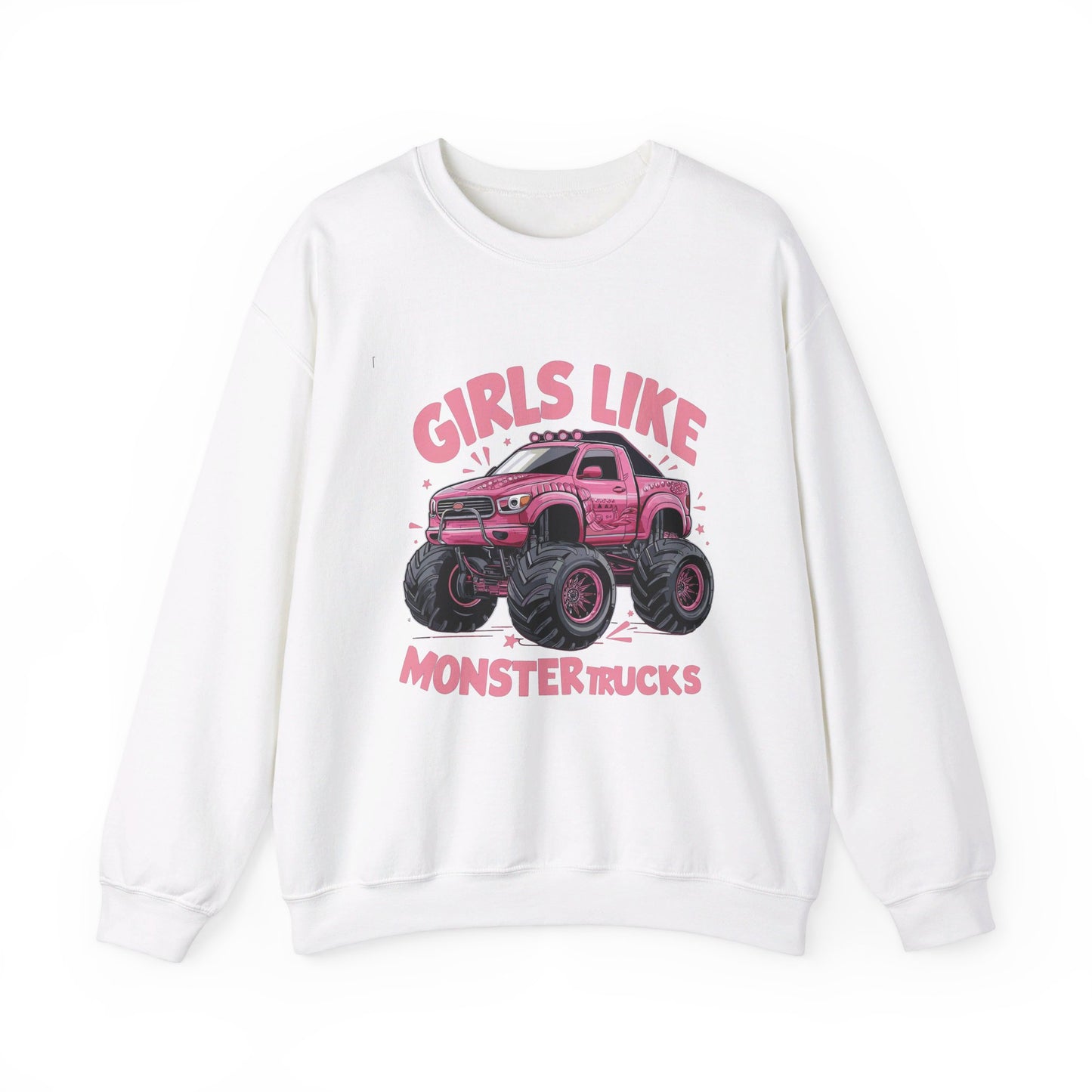 Korea -  Girls like monster trucks Unisex Heavy Blend™ Crewneck Sweatshirt  - StyleMZ