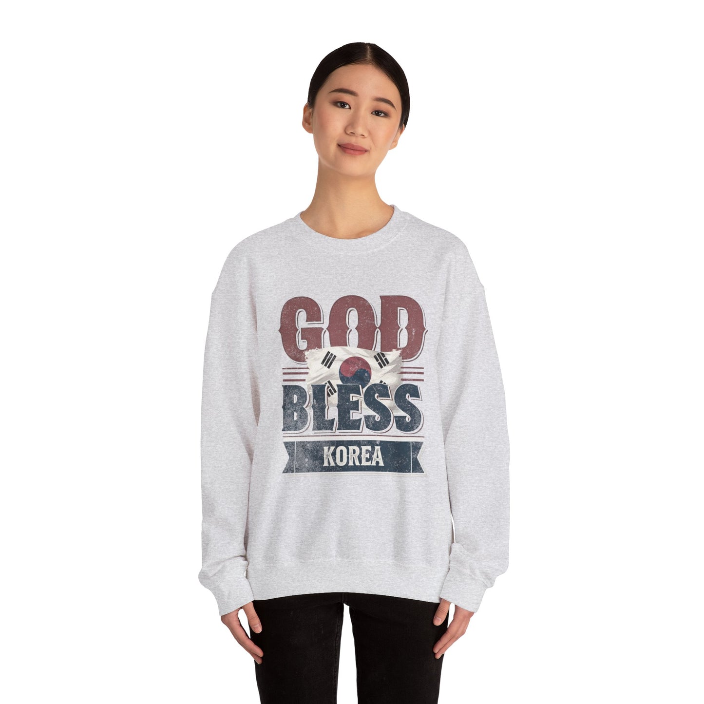 God bless Korea Unisex Heavy Blend™ Crewneck Sweatshirt - StyleMZ