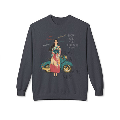 Korea -  How will you outpace me? Unisex Midweight Softstyle Fleece Crewneck Sweatshirt  - StyleMZ