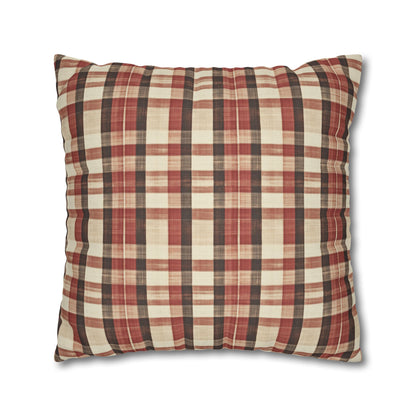 StyleMZ -  Foliage hue plaid Spun Polyester Square Pillowcase  - StyleMZ