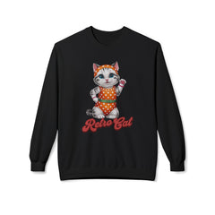 Korea -  Retro Cat Unisex Midweight Softstyle Fleece Crewneck Sweatshirt  - StyleMZ