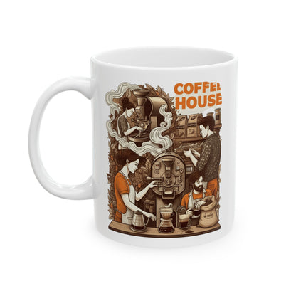 Coffee House Ceramic Mug, (11oz, 15oz) - StyleMZ