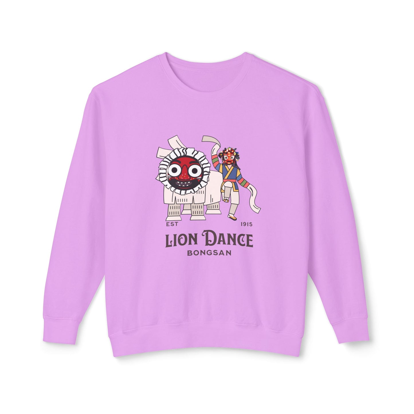 Korean traditional lion dance Unisex Lightweight Crewneck Sweatshirt - StyleMZ