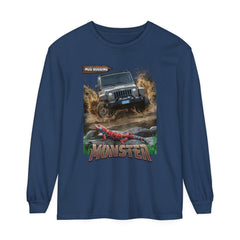 Korea -  Monster car Unisex Garment-dyed Long Sleeve T-Shirt  - StyleMZ