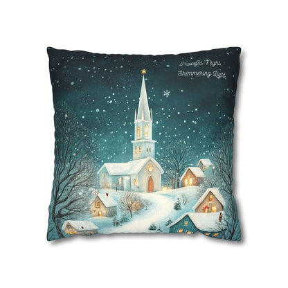 Peaceful night shimmering light Faux Suede Square Pillowcase - StyleMZ