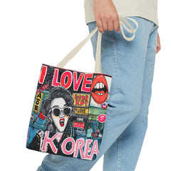 Korea -  I love Korea Tote Bag (AOP)  - StyleMZ